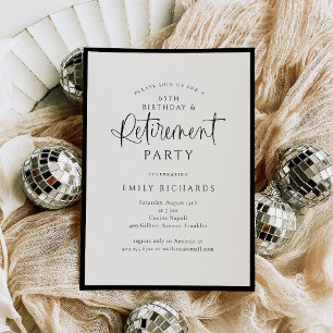 Simple Elegant Calligraphy Script Retirement Party Invitation