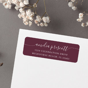 Simple Elegant Calligraphy Script Return Address Label