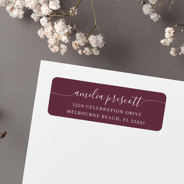Simple Elegant Calligraphy Script Return Address Label (Creator Uploaded)