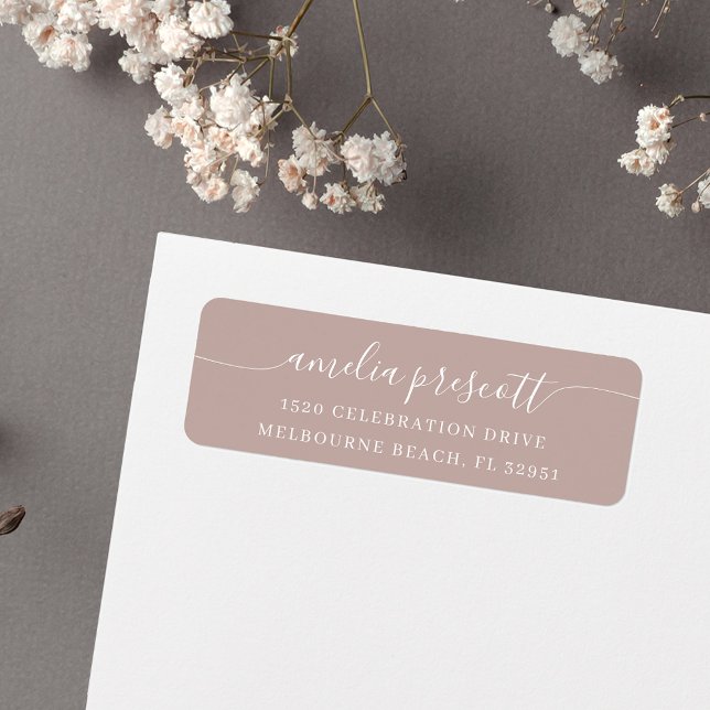 Simple Elegant Calligraphy Script Return Address Label (Creator Uploaded)