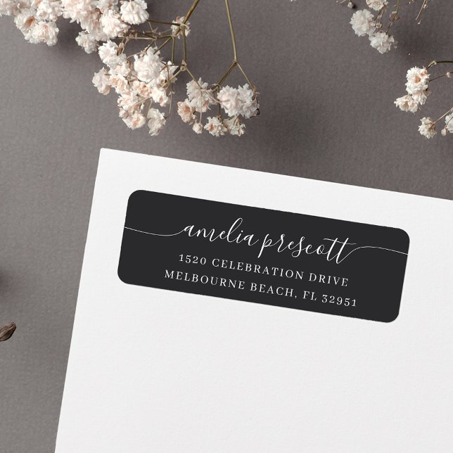 Simple Elegant Calligraphy Script Return Address Label (Creator Uploaded)
