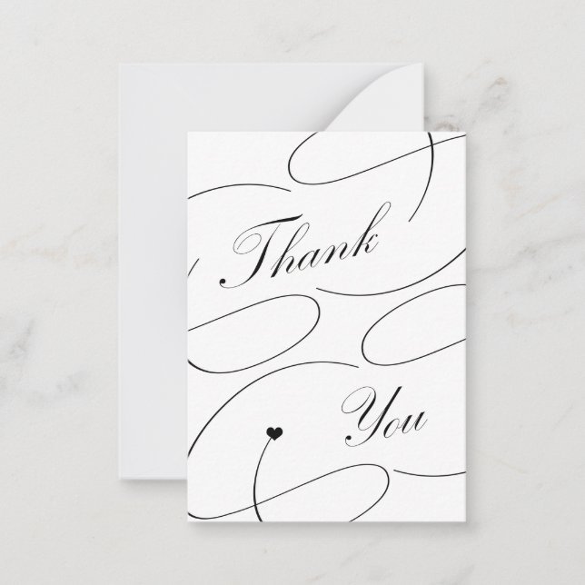 Simple elegant calligraphy script thank you note card (Front)