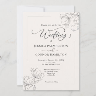 Simple Elegant Calligraphy Script Wedding Invitation