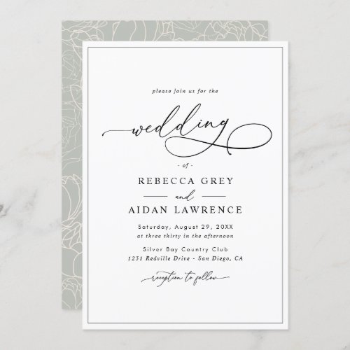 Simple Elegant Calligraphy Script Wedding Invitation