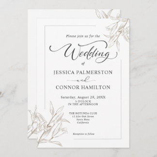 Simple Elegant Calligraphy Script Wedding Invitation