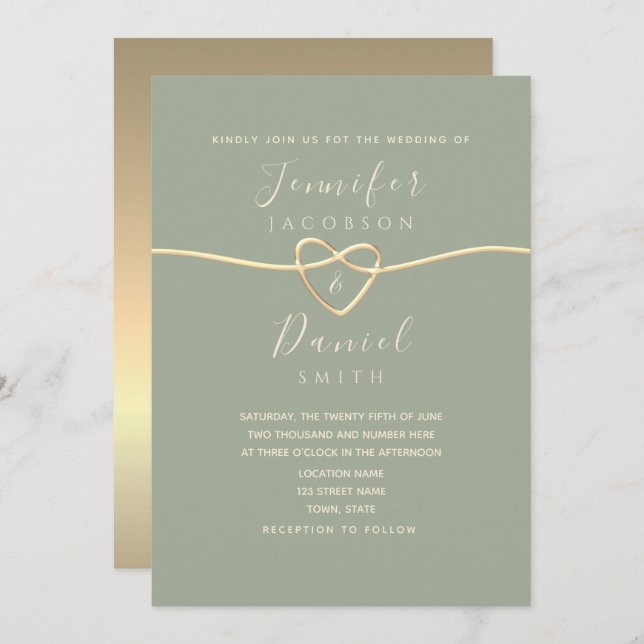 Simple Elegant Calligraphy Script Wedding Invitation (Front/Back)