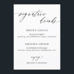 Simple Elegant Calligraphy Signature Drinks Menu<br><div class="desc">Black and white elegant calligraphy signature drinks menu</div>