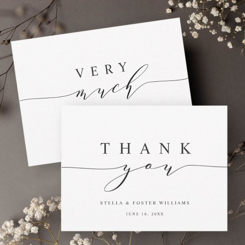 Simple  Elegant Calligraphy Thank You Card