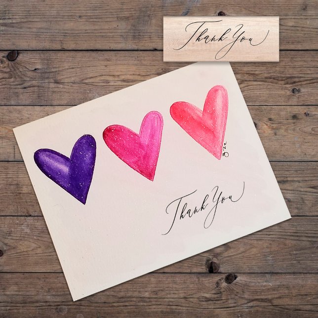 Simple Elegant Calligraphy Thank You Rubber Stamp (Creator Uploaded)