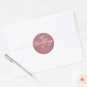 Simple Elegant Calligraphy The Wedding Of Classic Round Sticker