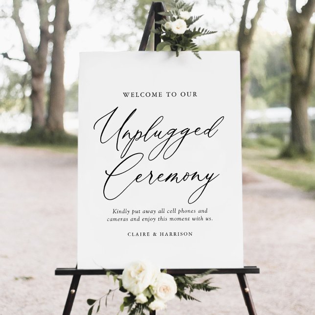 Simple Elegant Calligraphy Unplugged Ceremony Foam Board (Creator Uploaded)