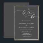Simple Elegant Calligraphy We Do Wedding Invitation<br><div class="desc">Simple Elegant Calligraphy Gold & Charcoal and Gold Wedding Invitation Card.  For more advanced customization of this design,  Please click the "Customize" button above! Matching items are also available.</div>