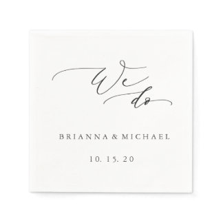 Simple Elegant Calligraphy We Do Wedding Napkins