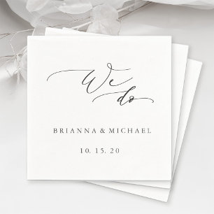 Simple Elegant Calligraphy We Do Wedding Napkins