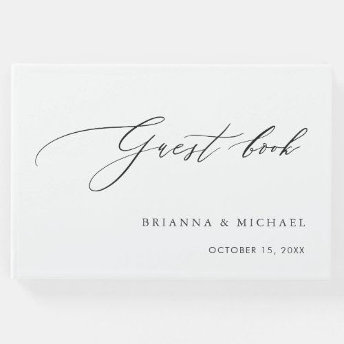 Simple Elegant Calligraphy Wedding Guest Book