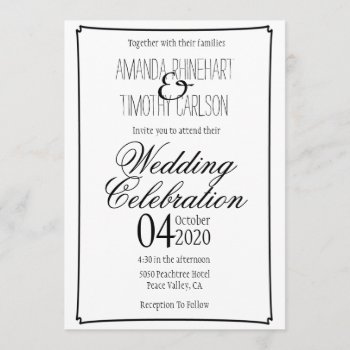 Simple Elegant Calligraphy Wedding Invitation by theMRSingLink at Zazzle