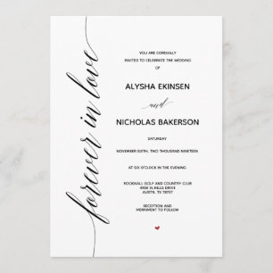 Simple Elegant Calligraphy Wedding Invitation Card
