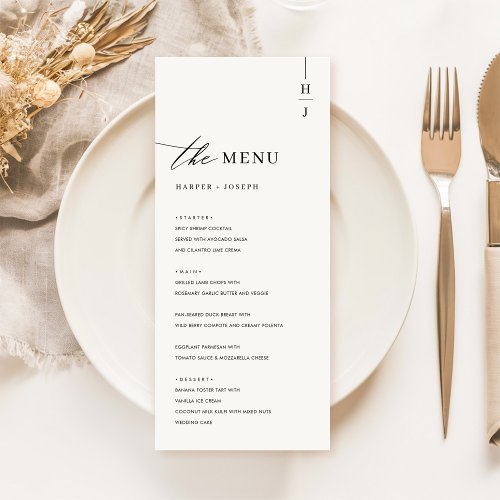 Simple Elegant Calligraphy Wedding Menus