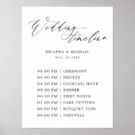 Simple Elegant Calligraphy Wedding Timeline Sign<br><div class="desc">Black and white elegant calligraphy wedding day timeline sign. For more advanced customization of this design,  please click the "Customize further" link. Matching items are also available.</div>