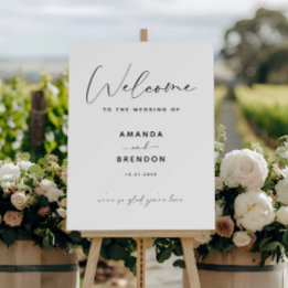 Simple Elegant Calligraphy Wedding Welcome Sign