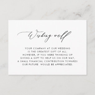 Simple Elegant Calligraphy Wedding Wishing Well En Enclosure Card