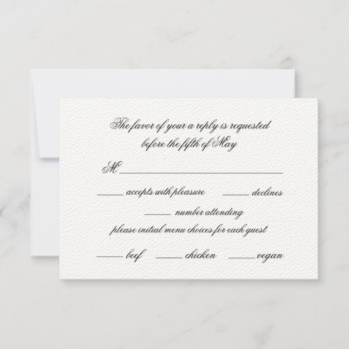 Simple Elegant Calligraphy with Menu Choice 