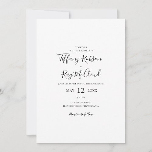 Simple Elegant Casual Wedding Invitation 