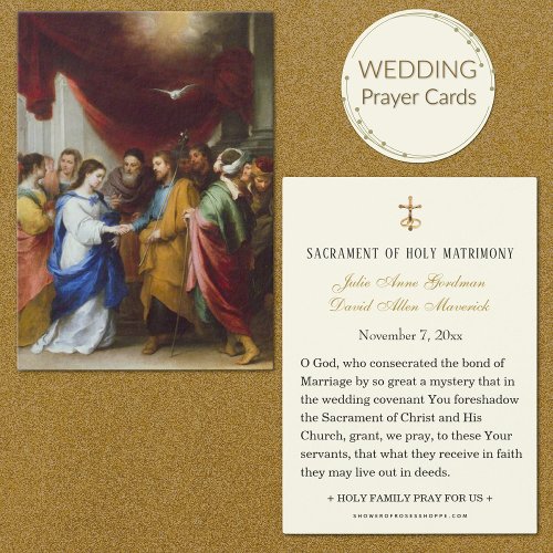 Simple Elegant Catholic Wedding Holy Card