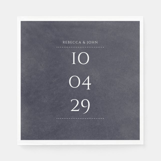 Simple Elegant Chalkboard Special Date Wedding Napkins (Front)