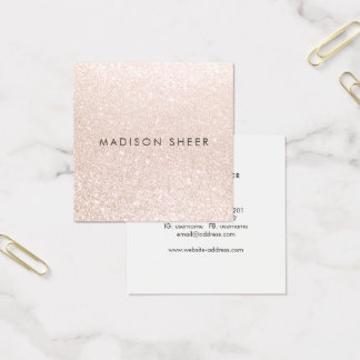 Beauty Business Cards Templates Zazzle Simple Elegant Champagne Glitter Beauty Stylist Square Business Card