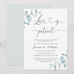 Simple Elegant Change the Date  Watercolor  Invitation