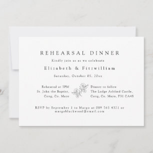 Simple Elegant Cherry Blossom Rehearsal Dinner Inv Invitation