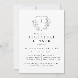 Simple Elegant Cherry Blossom Rehearsal Dinner Invitation
