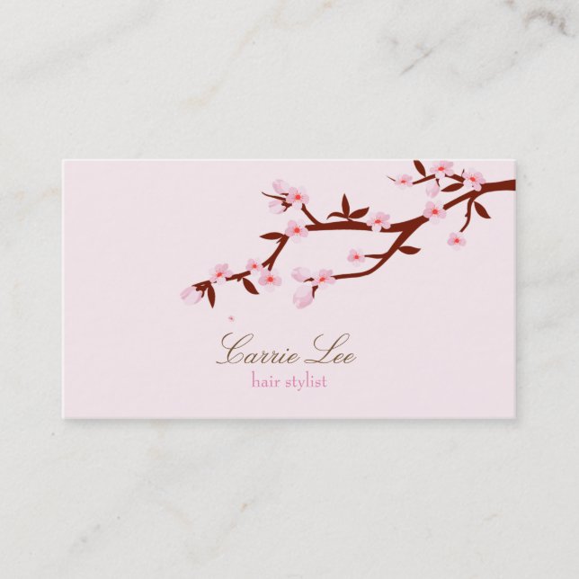 Simple Elegant Cherry Blossom Sakura Business Card (Front)