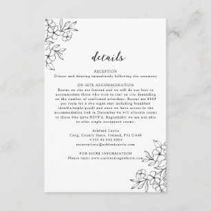 Simple Elegant Cherry Blossom Wreath Enclosure Card