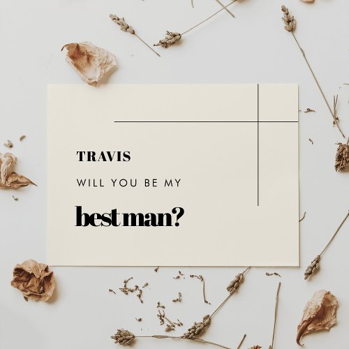 Simple elegant  chic Best man proposal card