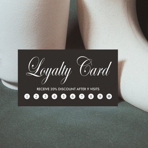 Simple Elegant Chic Black White Loyalty Card
