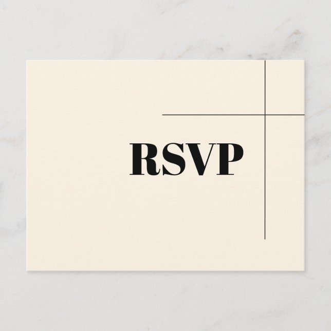 Simple elegant chic Cream RSVP Postcard (Front)