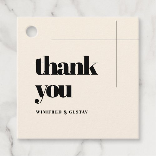 Simple elegant  chic Cream Thank you Favor Tags