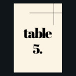 Simple elegant & chic Cream wedding Table Number<br><div class="desc">Minimalist yet striking: adopt this slightly retro typographic design for your wedding stationery,  with an elegant cream color. Fully customizable text,  colors and backgrounds.</div>