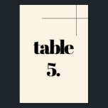 Simple elegant & chic Cream wedding Table Number<br><div class="desc">Minimalist yet striking: adopt this slightly retro typographic design for your wedding stationery,  with an elegant cream color. Fully customizable text,  colors and backgrounds.</div>