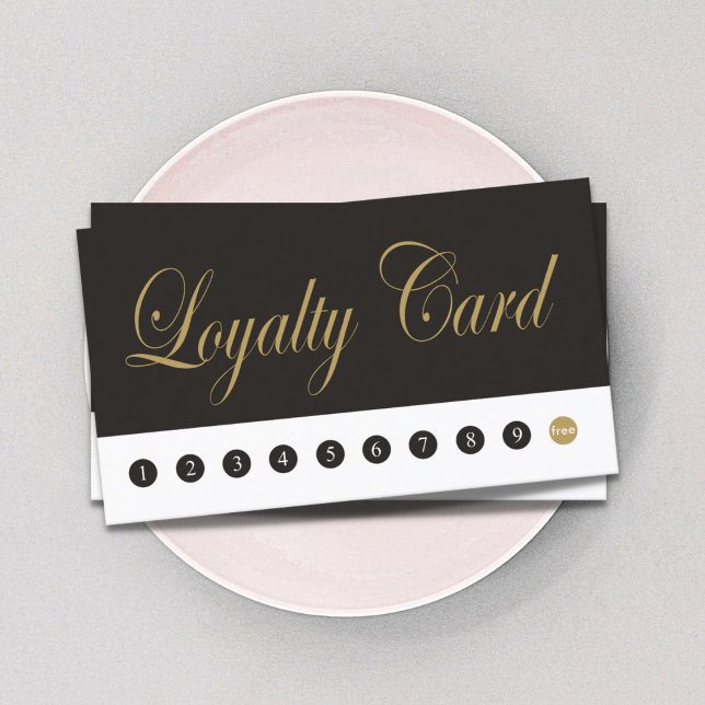 Simple Elegant Chic Dark Grey Gold Loyalty Card (Creator Uploaded)