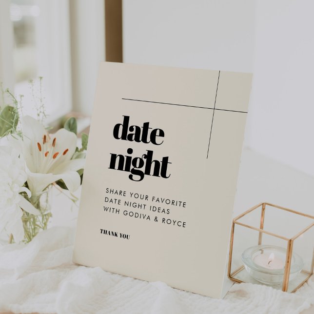 Simple elegant & chic Date night ideas Pedestal Sign (Creator Uploaded)