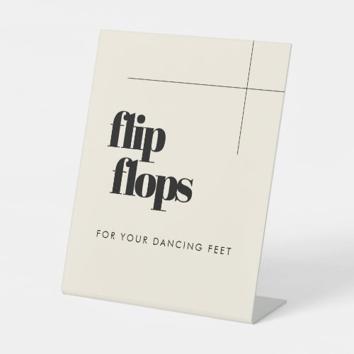 Simple elegant  chic Flip Flops wedding Pedestal Sign