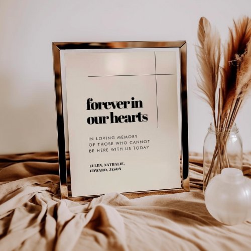 Simple elegant  chic Forever in our hearts sign