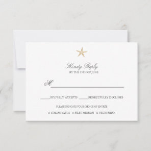Simple Elegant Chic Gold Foil Starfish menu option