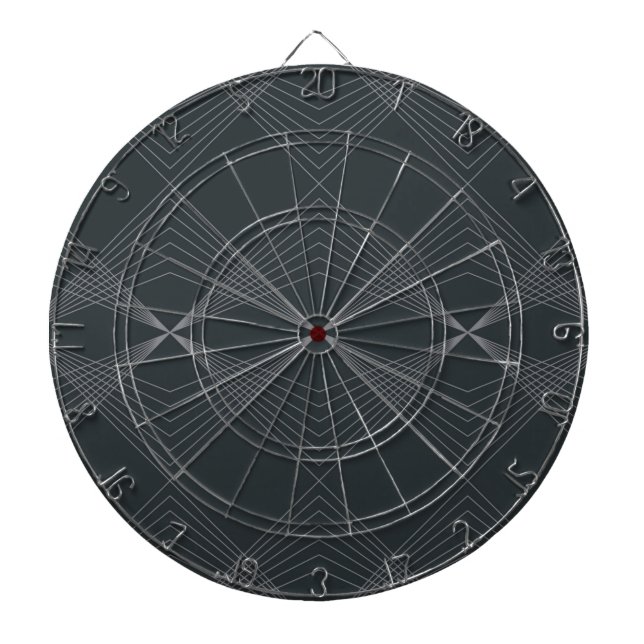 Simple, elegant, chic, luxurious line graphic art dart board (Front)