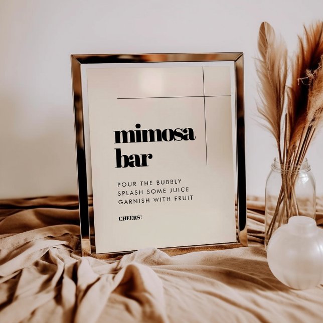 Simple elegant & chic Mimosa bar sign (Creator Uploaded)