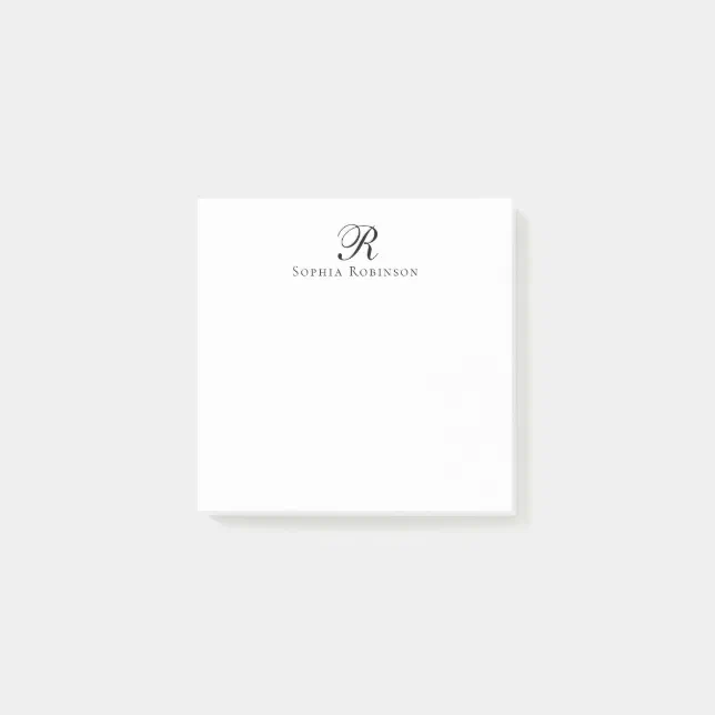 Simple Elegant Chic Monogram Professional Business Post-it Notes | Zazzle