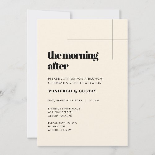 Simple elegant  chic Morning After Brunch Invitation